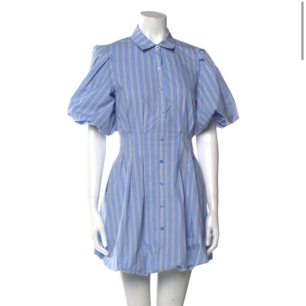 Jonathan Simkhai Striped Bubble Mini Dress